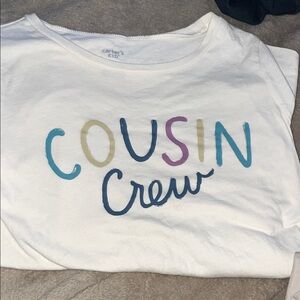 Carter's White Cousin Crew Tee with Colorful Text